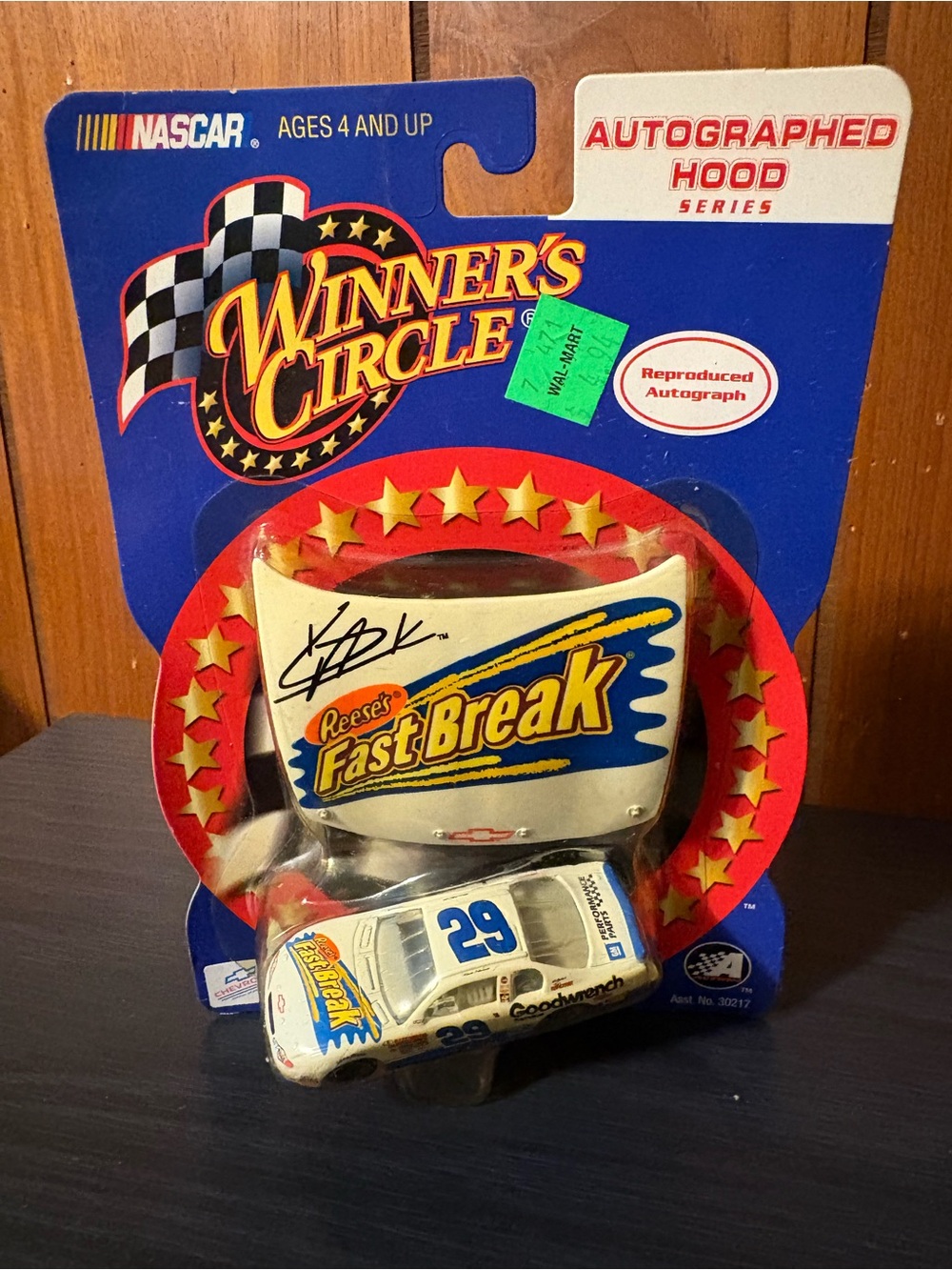 Reese's Fast Break Die-Cast Kids Race Car with Autographed Hood - White